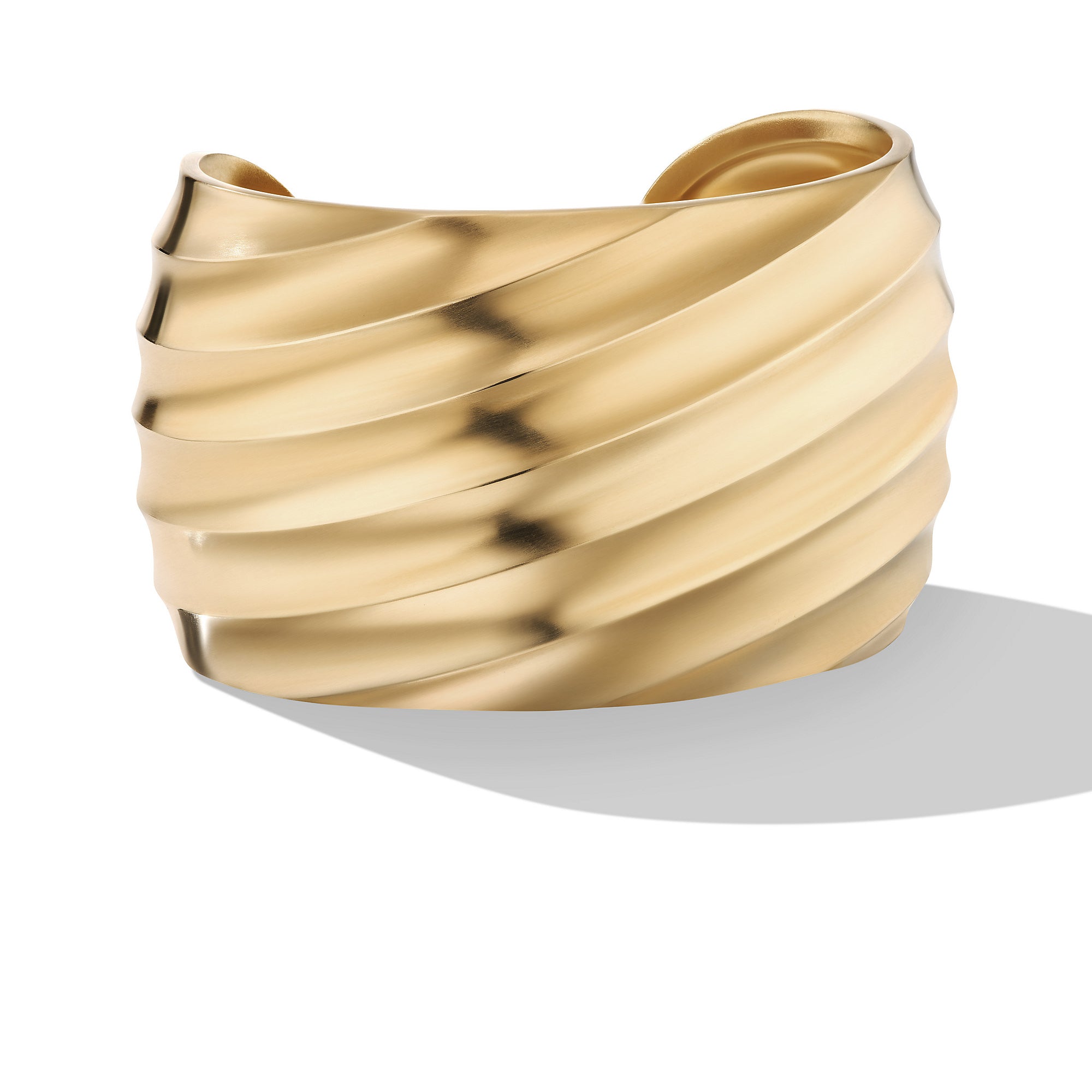 Cable Edge Cuff Bracelet In 18k Yellow Gold 40mm