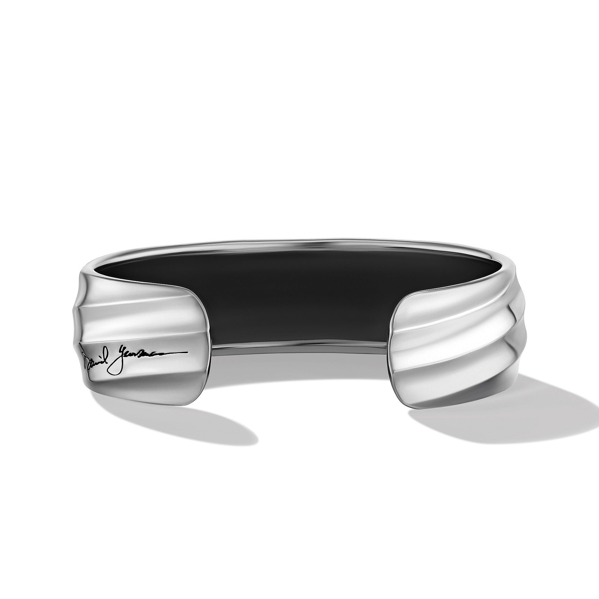 Cable Edge Cuff Bracelet In Sterling Silver 17mm