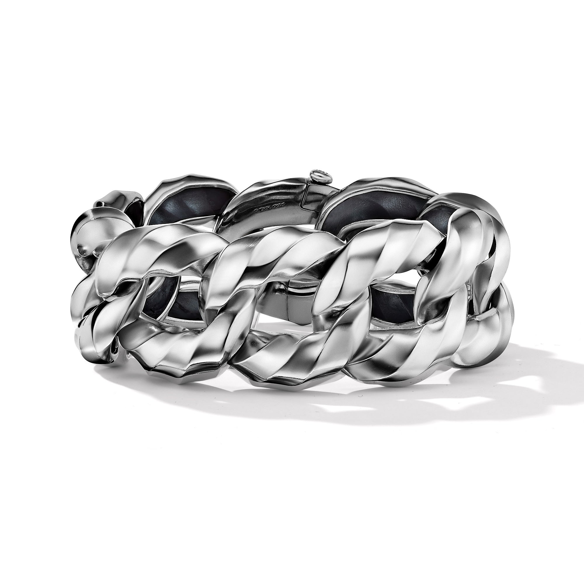 Cable Edge Curb Chain Bracelet In Sterling Silver 23mm