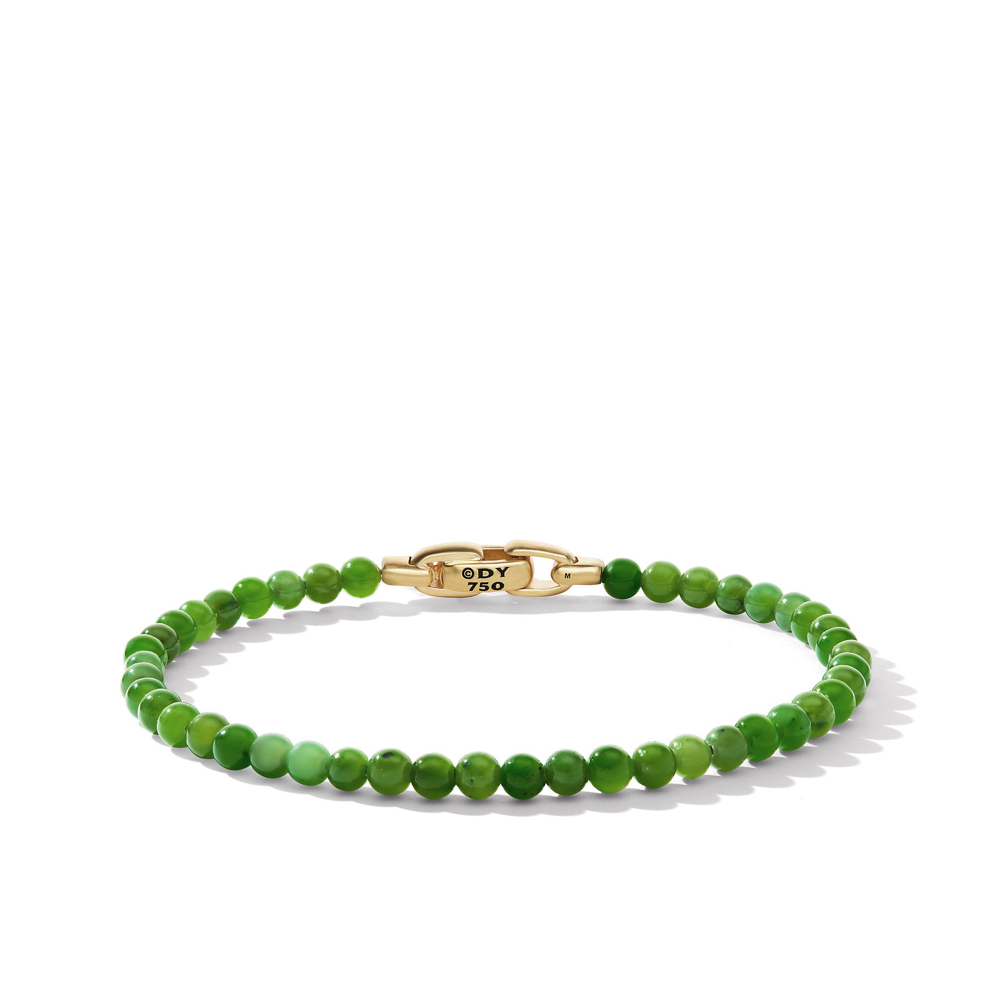 Spiritual Beads Bracelet With Nephrite Jade And 18k Yellow Gold 4mm