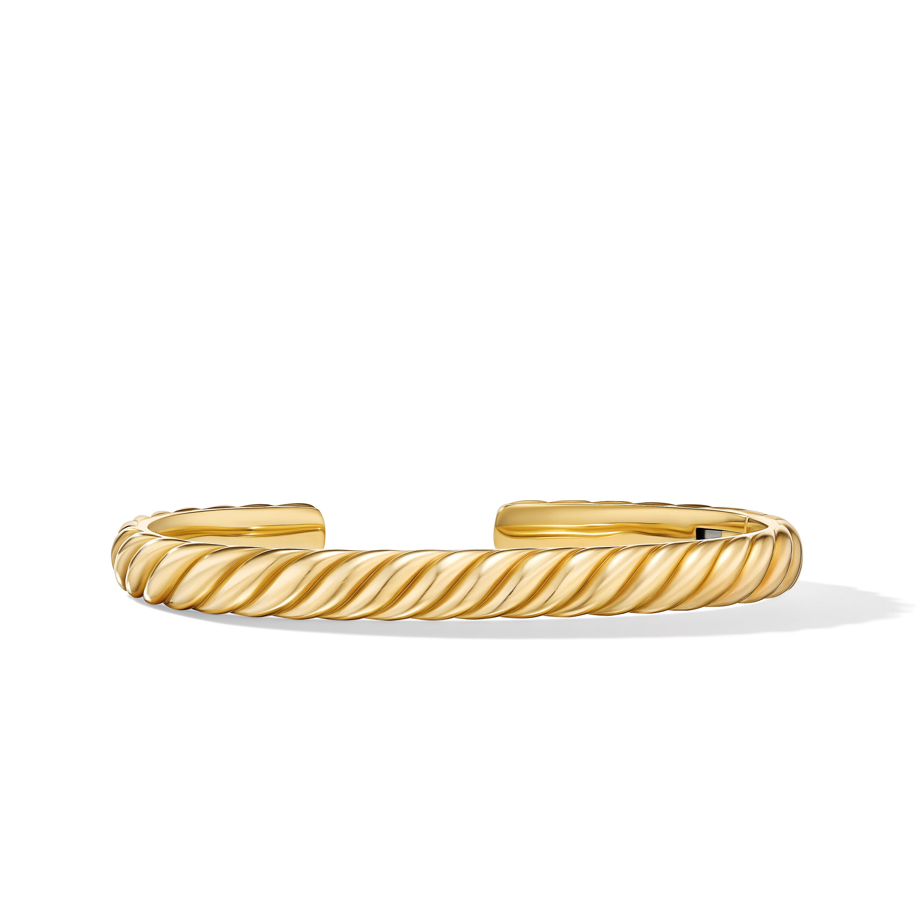 Sculpted Cable Cuff Bracelet In 18k Yellow Gold 7mm