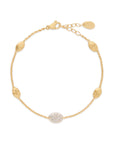 18k Yellow Gold Siviglia Beaded Station Bracelet with Diamonds