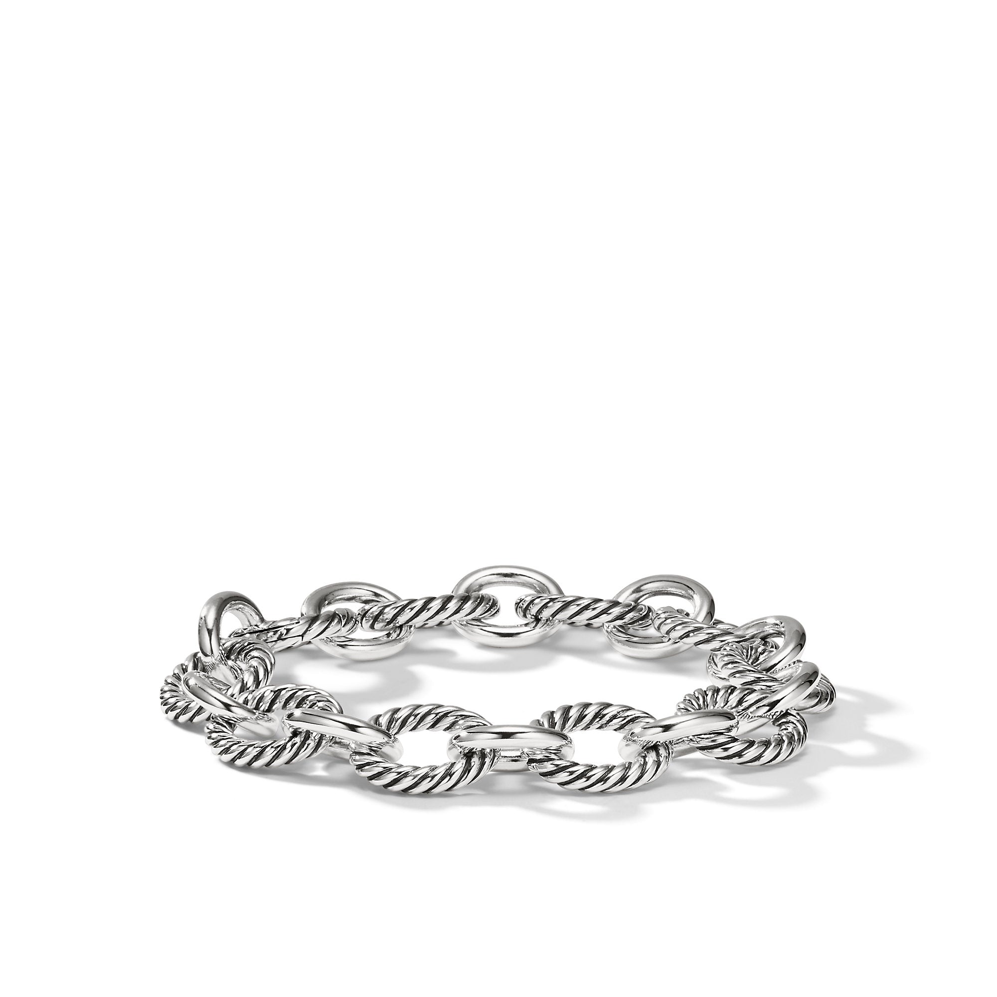 Oval Link Chain Bracelet In Sterling Silver 12mm