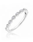 18K White Gold 0.07ctw Illusion Marquise Diamond Band