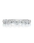 18k white gold band with round diamonds.