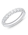 18k white gold half-eternity band with round diamonds.