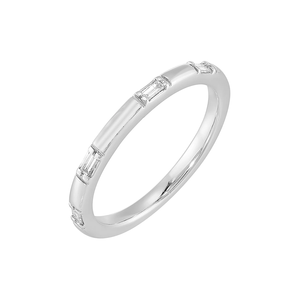 Baguette Diamond Station Band, 0.08ctw