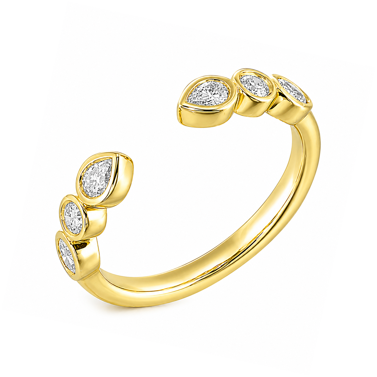 18k Yellow Gold Open Diamond Band