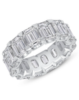 Platinum 11.48ctw Emerald Cut Diamond Eternity Band