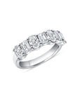 Platinum Alternating Oval & Emerald Cut Diamond Band