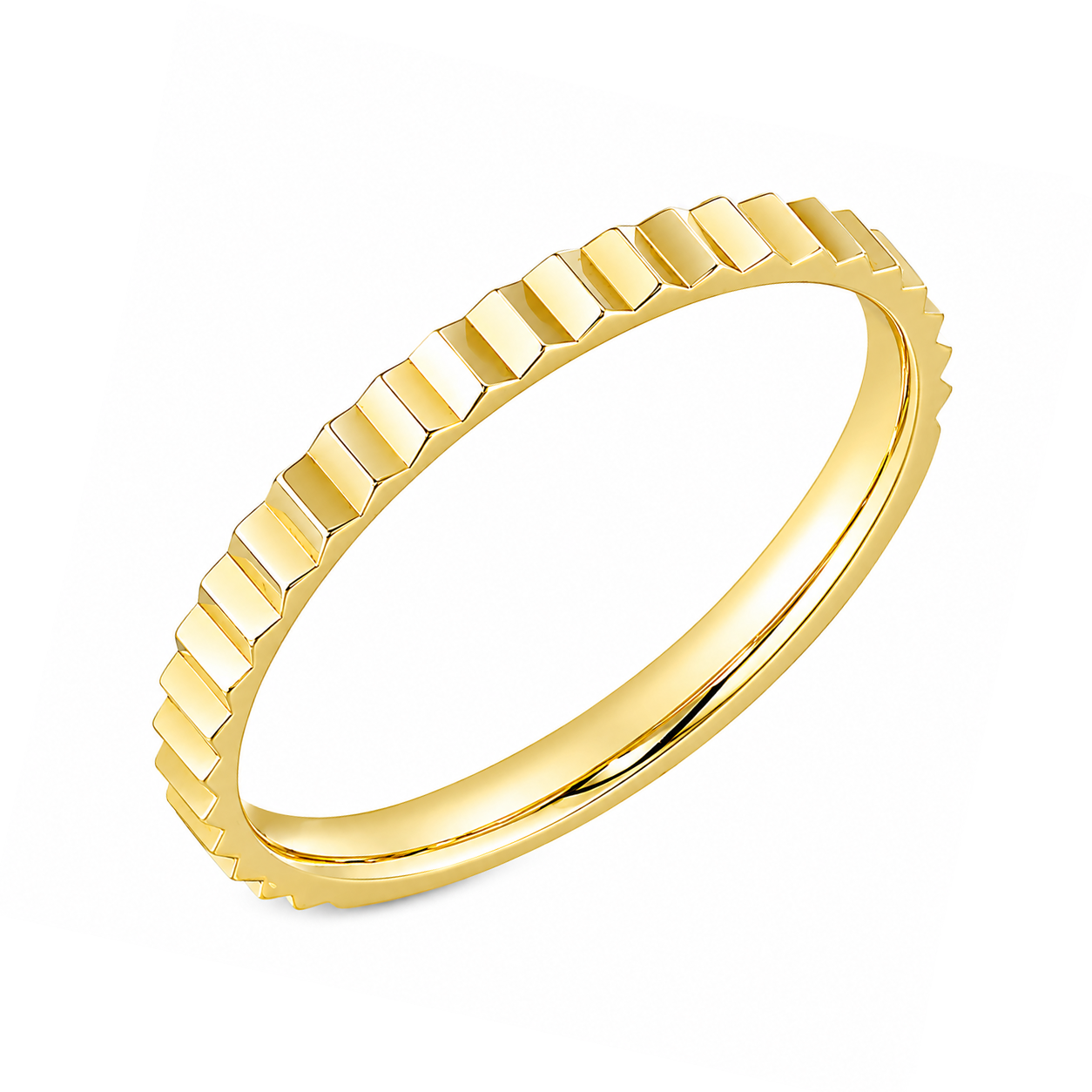 18k Yellow Gold Fluted Band
