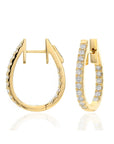 Brown & Co. 18k Yellow Gold 1ct In & Out Diamond Hoop Earrings