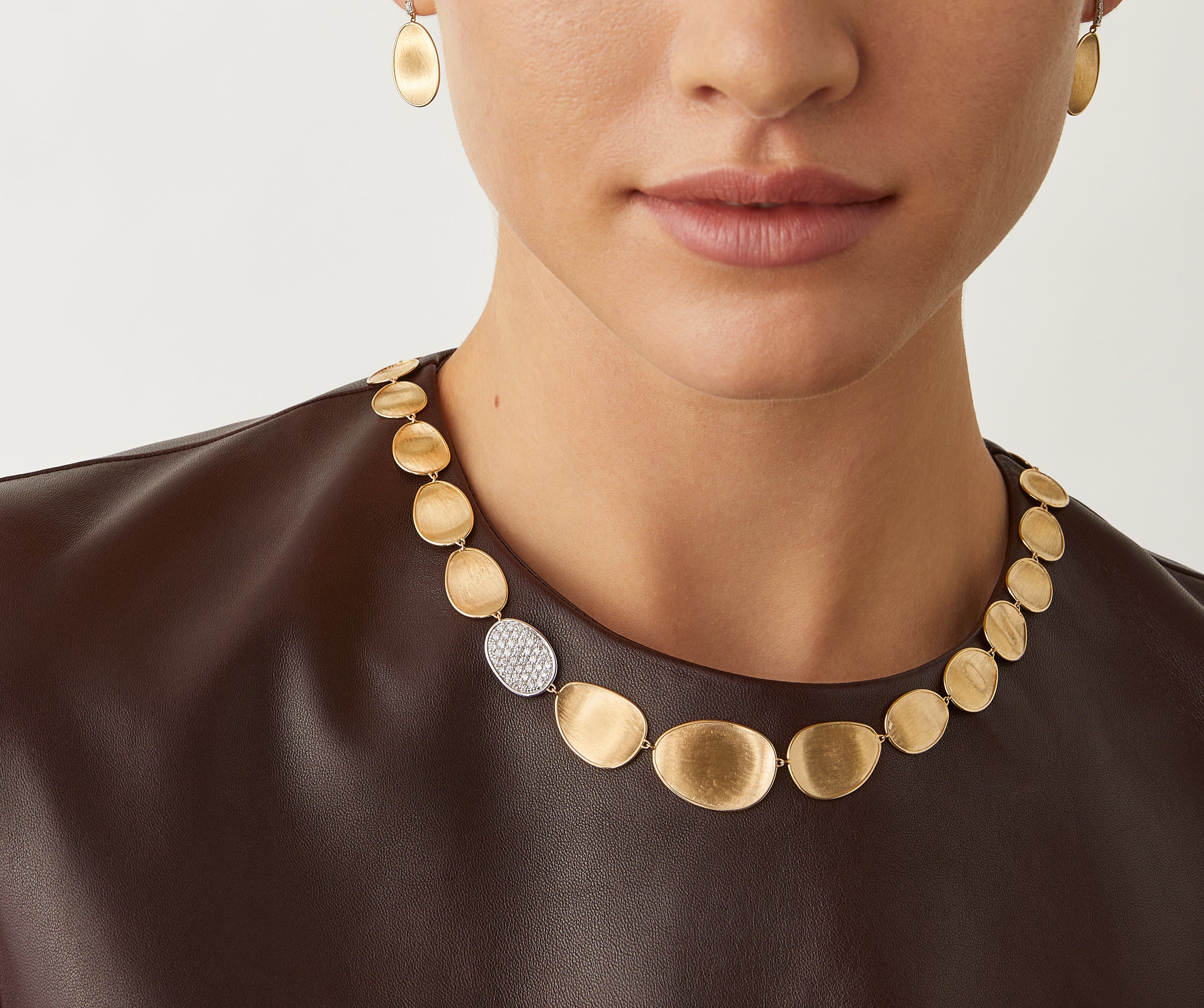 18k Yellow Gold Lunaria Diamond Necklace