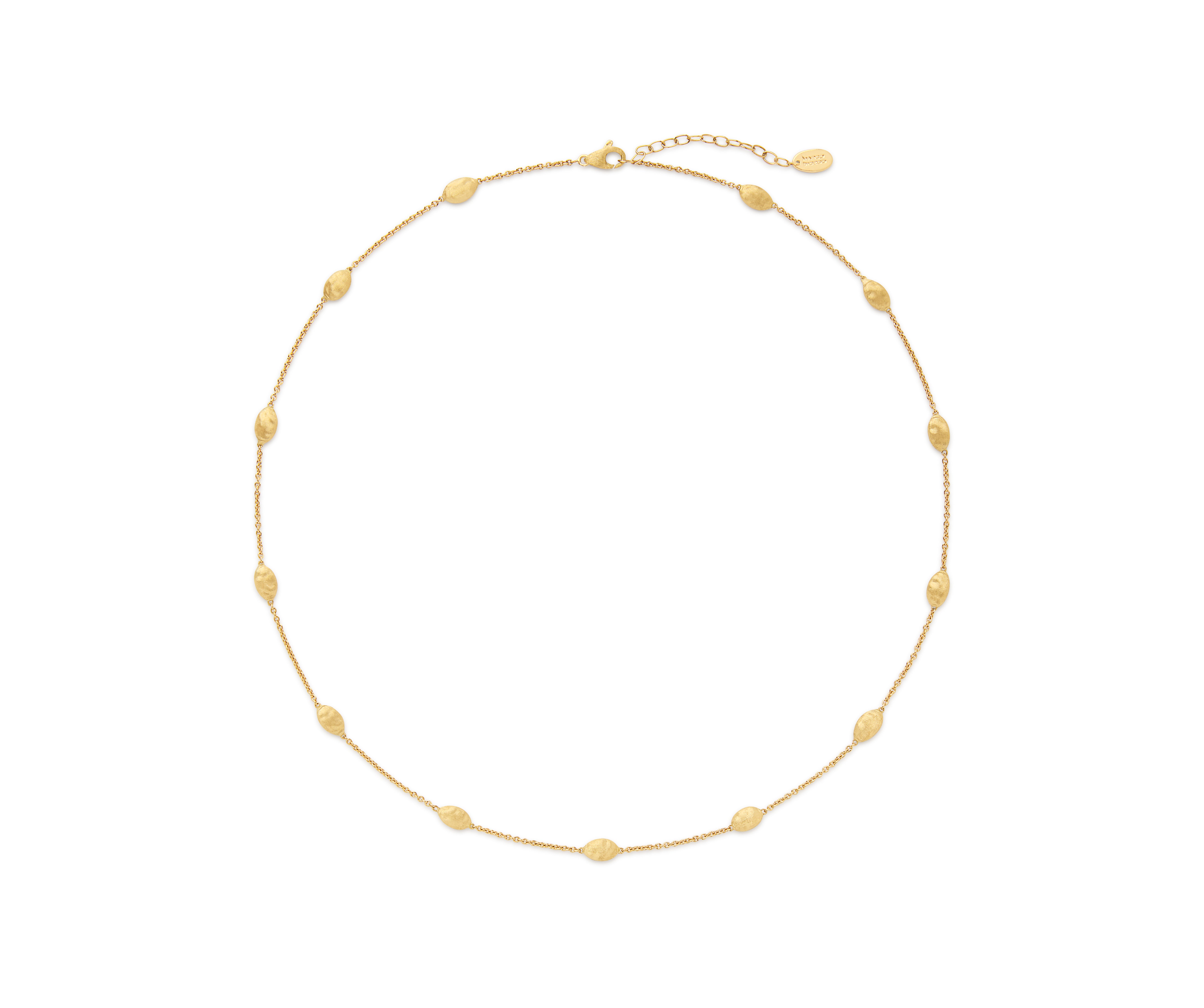 18k Yellow Gold Beaded Station Necklace