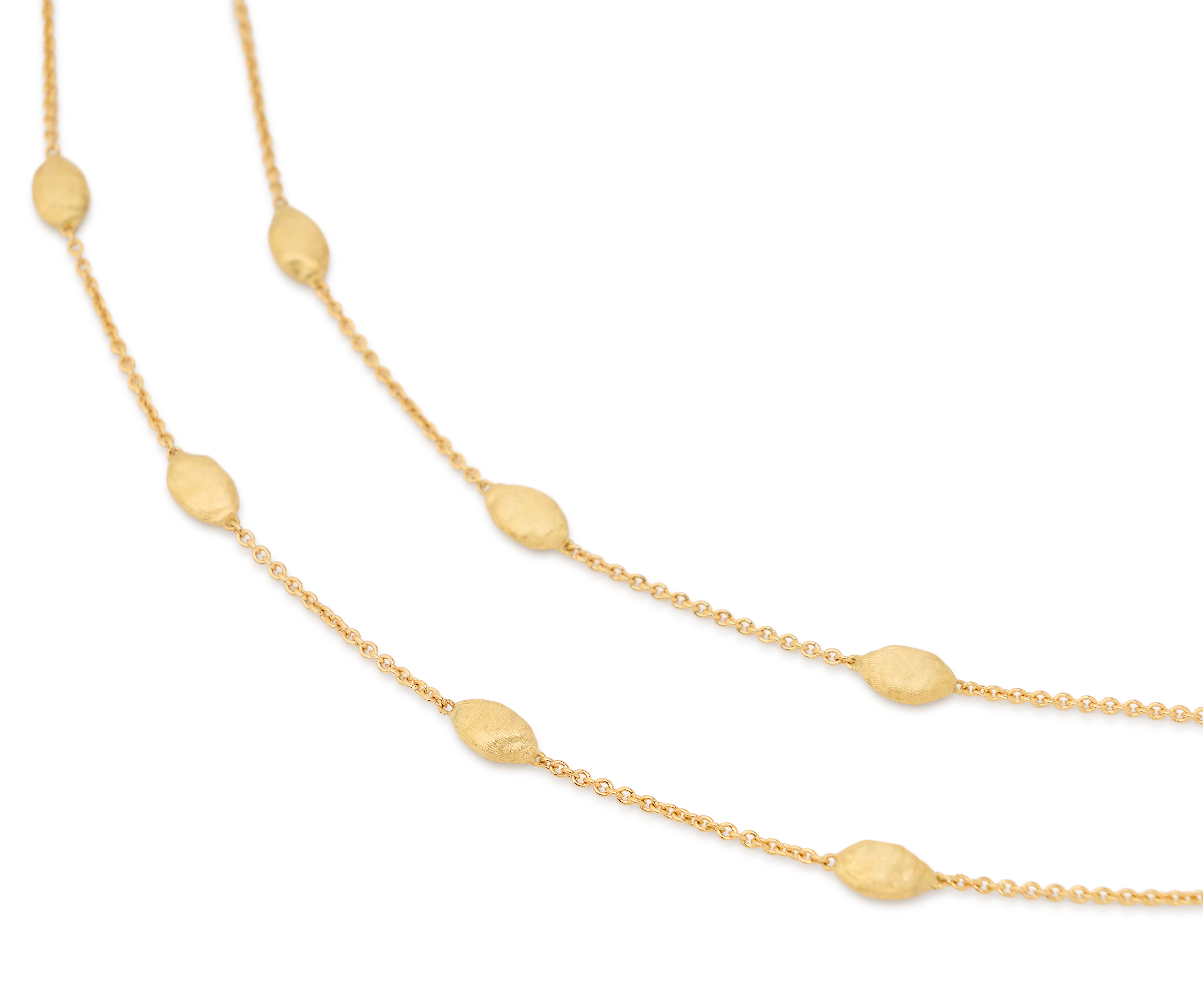 18k Yellow Gold Beaded Station Necklace