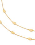 18k Yellow Gold Beaded Station Necklace