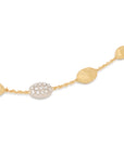 18k Yellow Gold "Halfsie" Bead Necklace with Diamonds