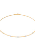 18k Yellow Gold Masai Coil Necklace with Diamond Stations