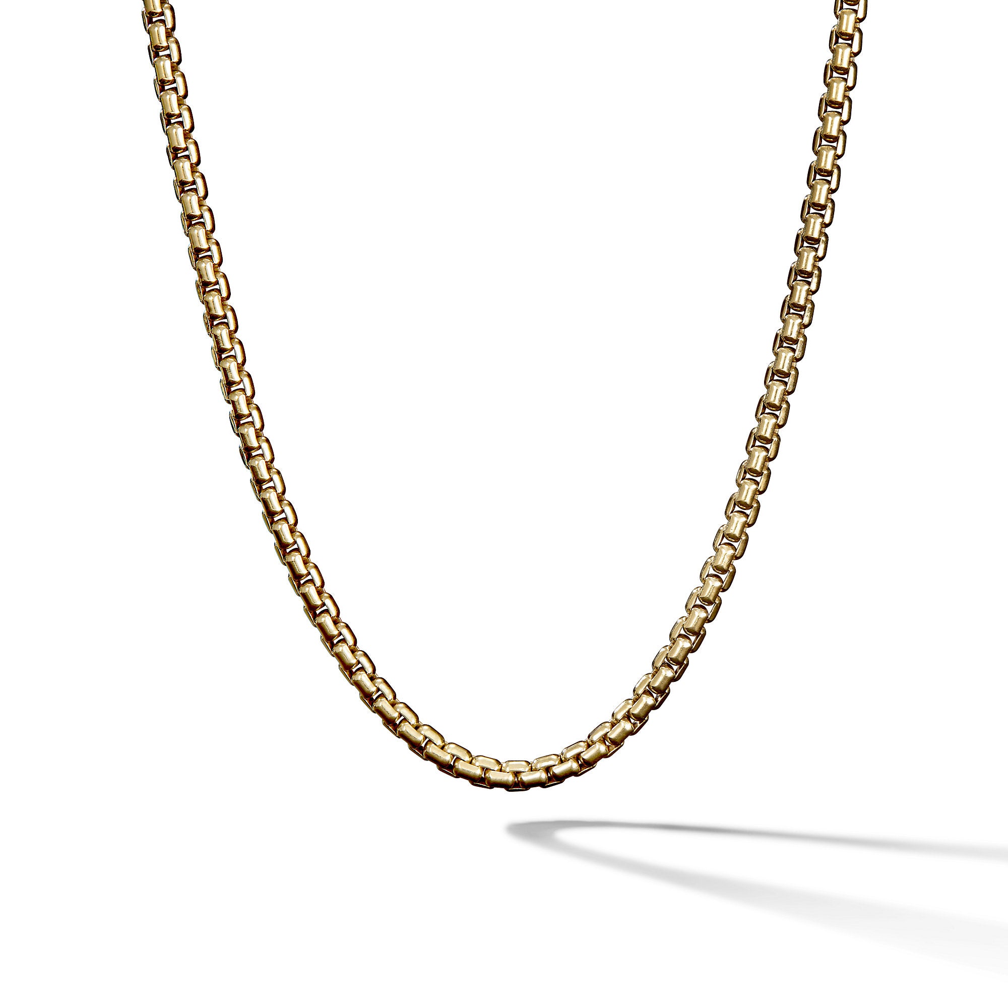 Box Chain Necklace In 18k Yellow Gold 3.4mm