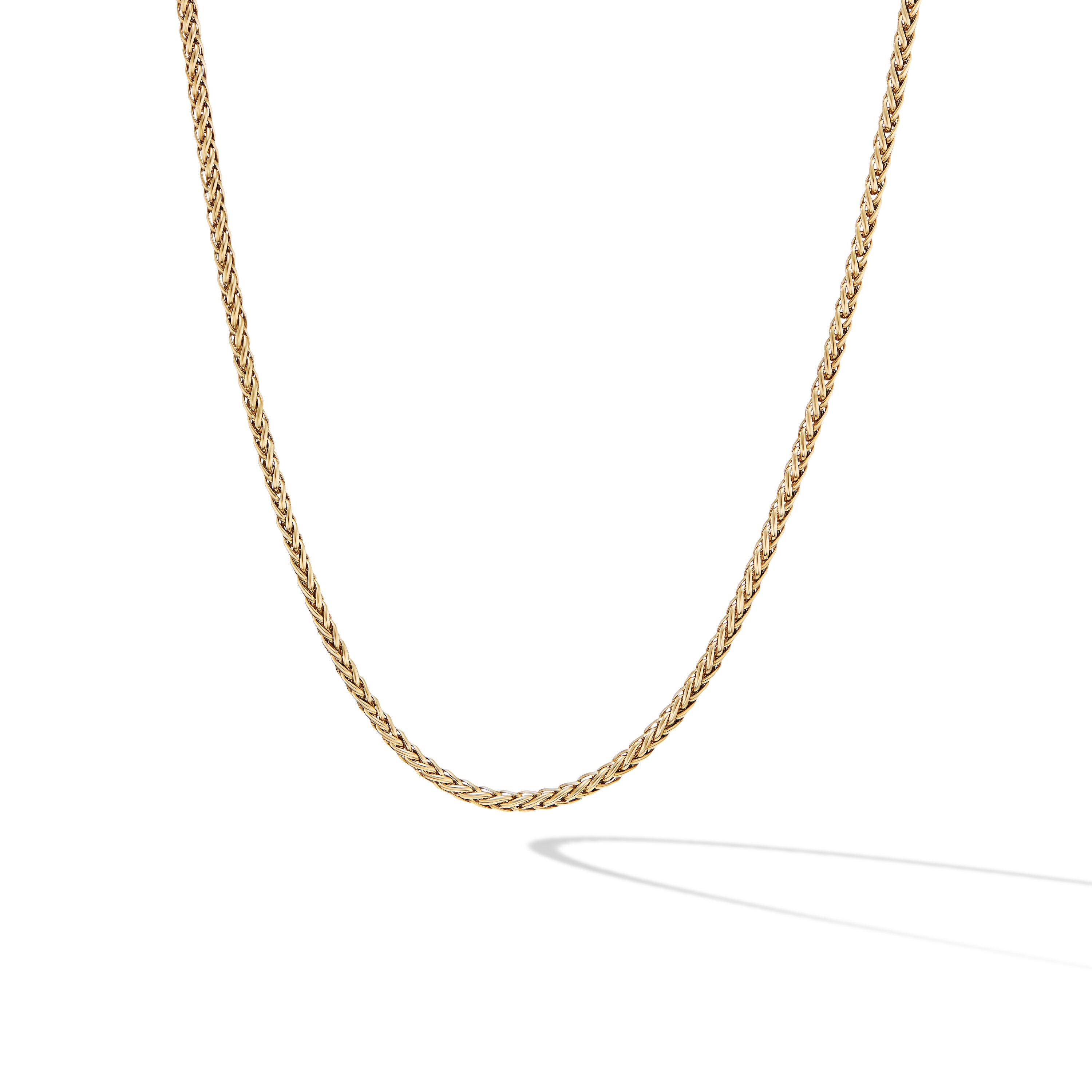 Wheat Chain Necklace In 18k Yellow Gold 2.5mm