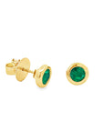 Brown & Co. 18k Yellow Gold Bezel-Set Emerald Stud Earrings