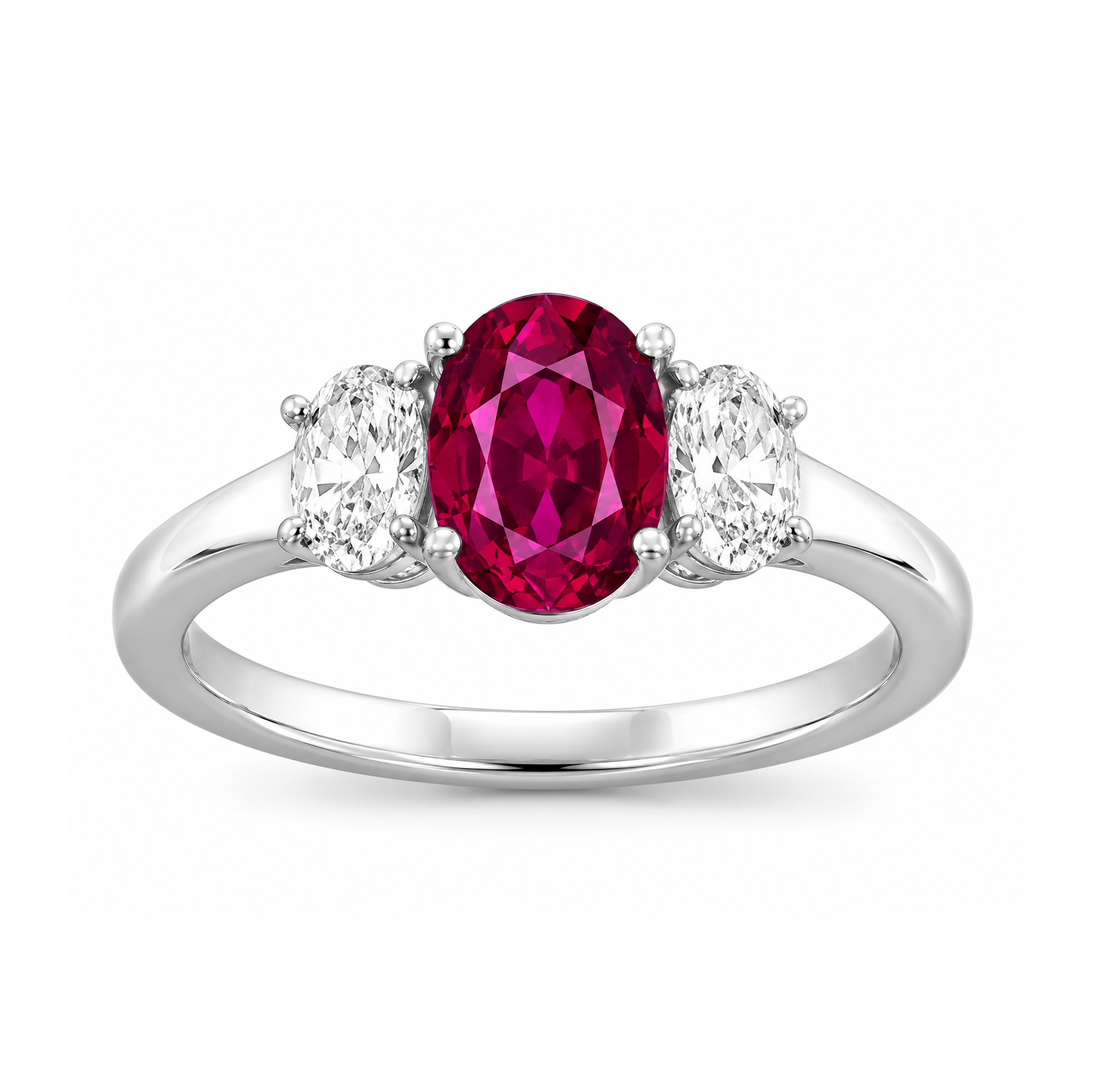 18k White Gold Ruby &amp; Diamond Ring
