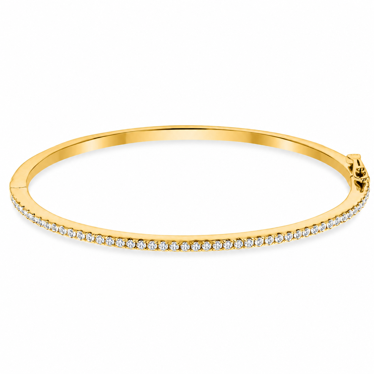 BROWN &amp; CO. 18K Yellow GOLD 0.5ct Halfway DIAMOND BANGLE