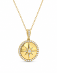 18k Yellow Gold Diamond Star Pendant Necklace