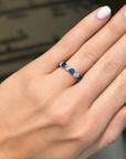 Alternating Round Sapphire & Diamond Band