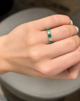 Alternating Round Emerald & Diamond Band