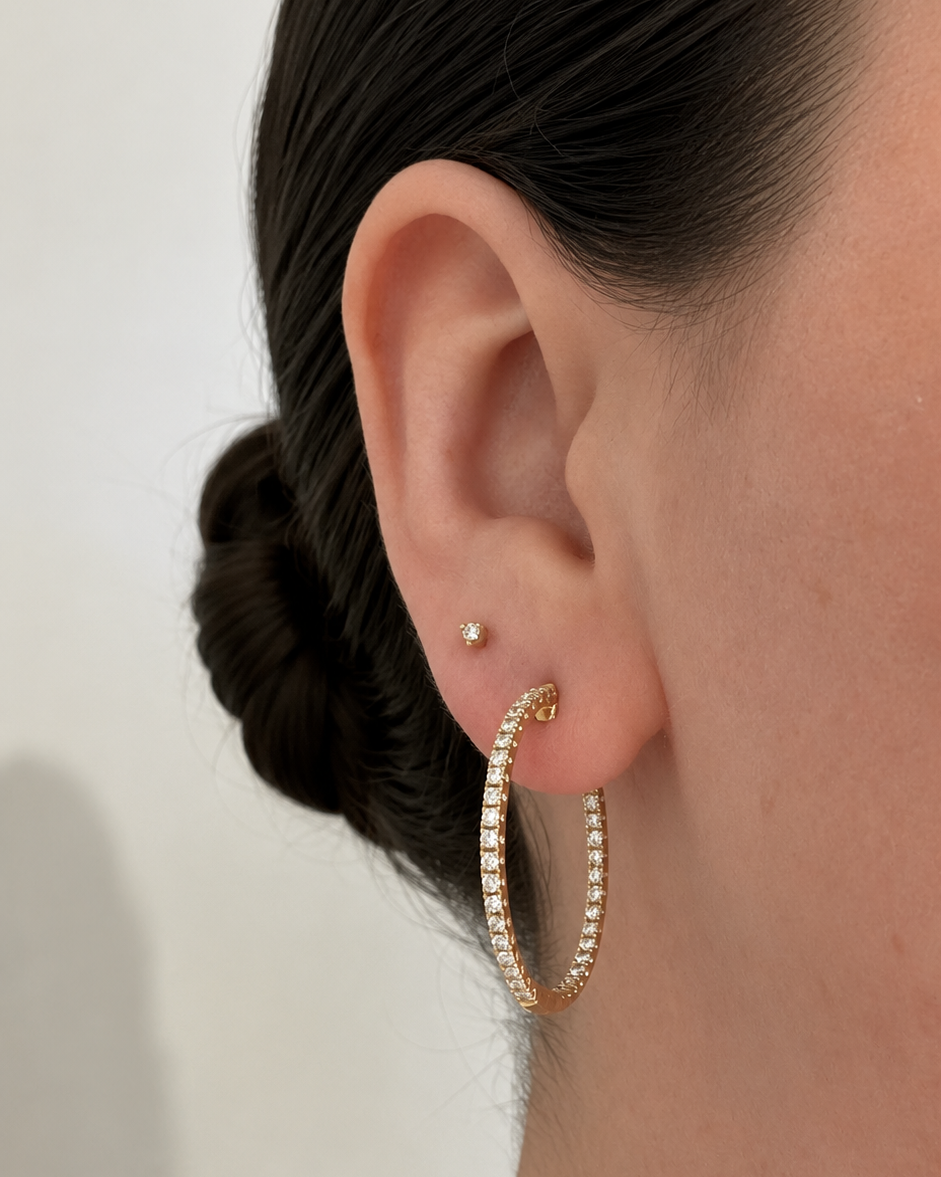 Diamond Hoop Earrings, 1.00ctw