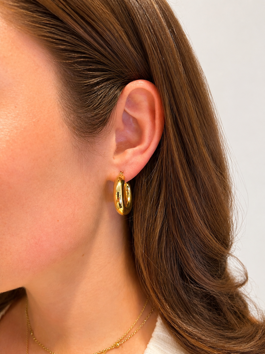 Puffy Hoop Earrings, 25mm