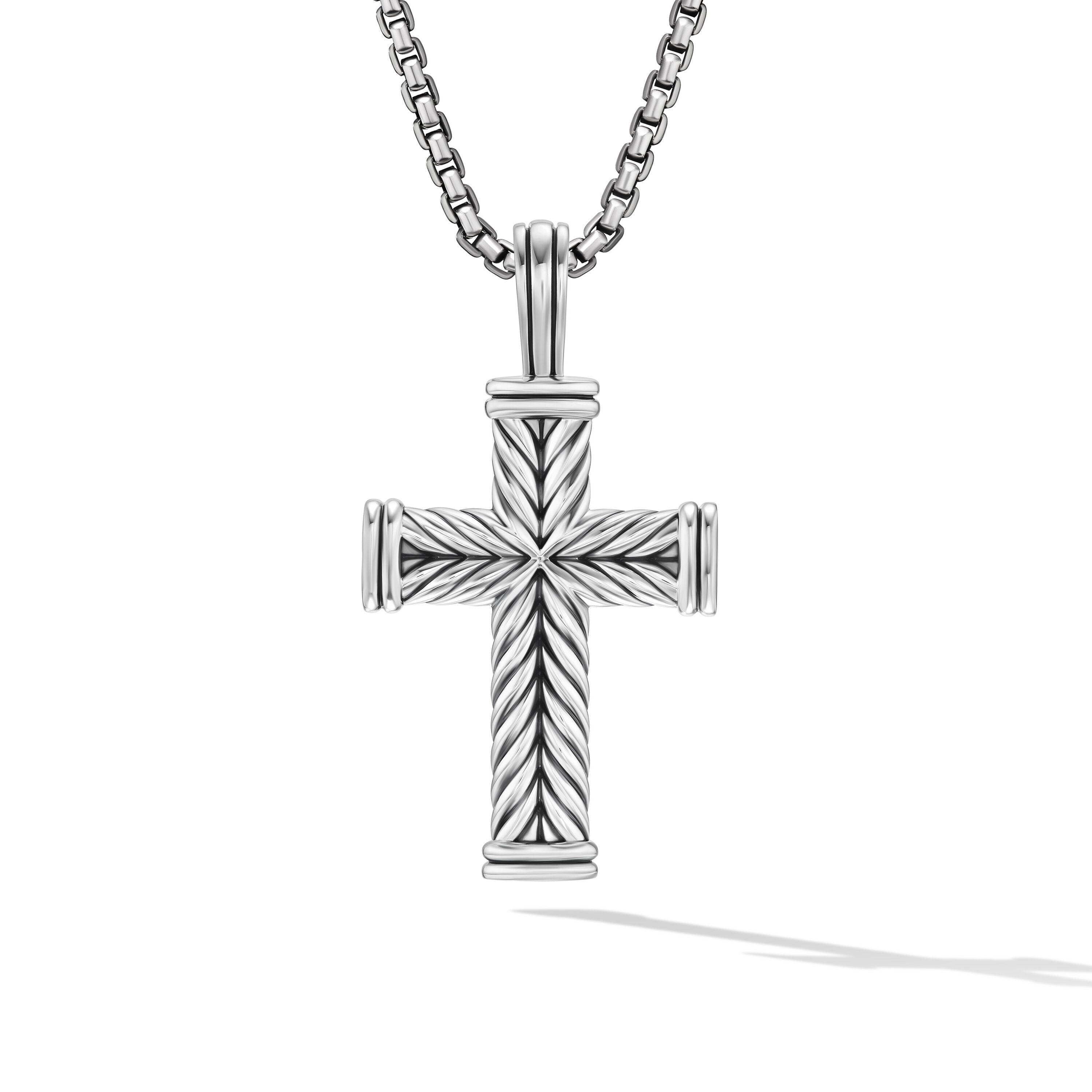 Large Cross Chevron Enhancer In Sterling Silver