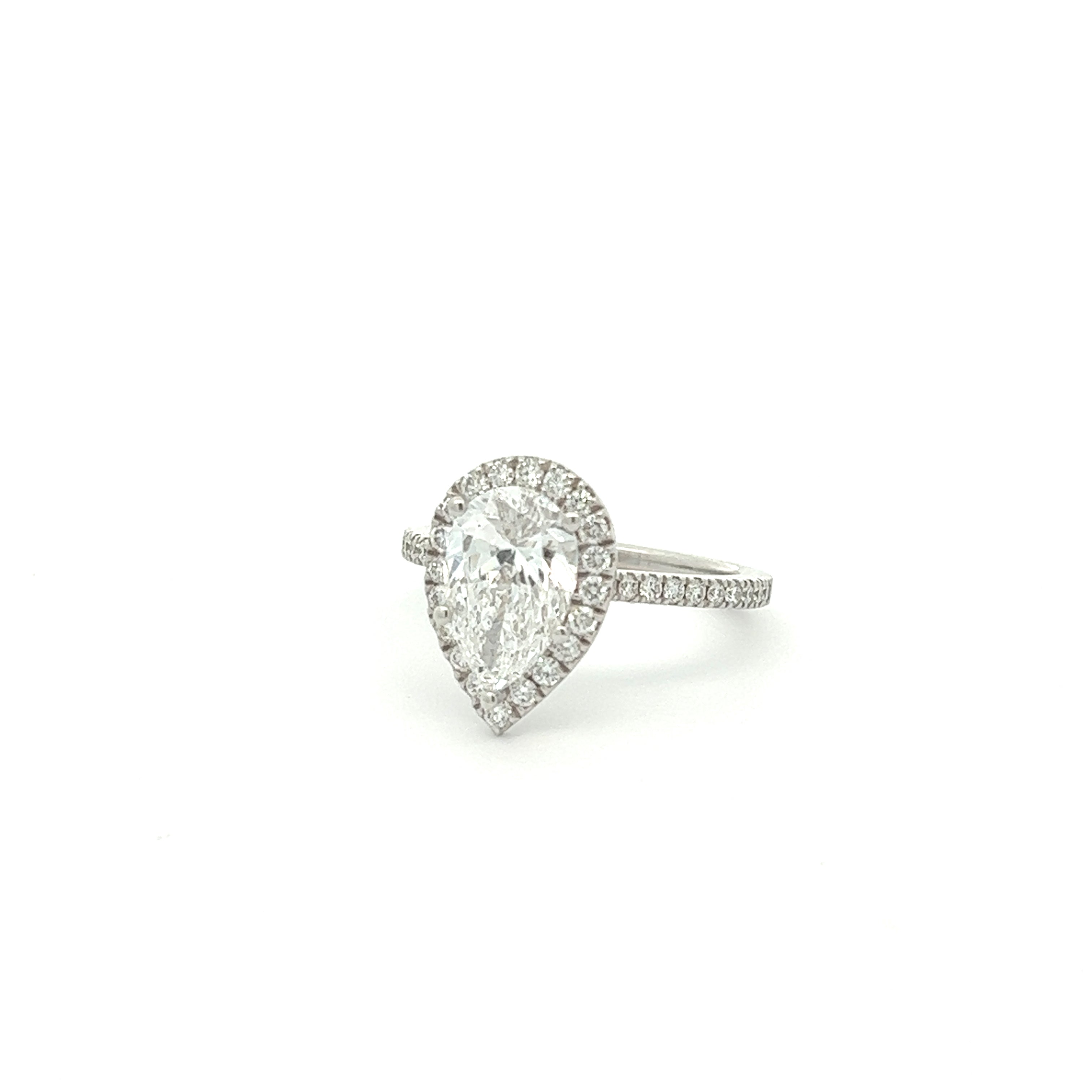 The Terry 18k White Gold Pear Shaped Engagement Ring