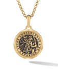 St. Christopher Amulet In 18k Yellow Gold With Diamonds, 34.5mm