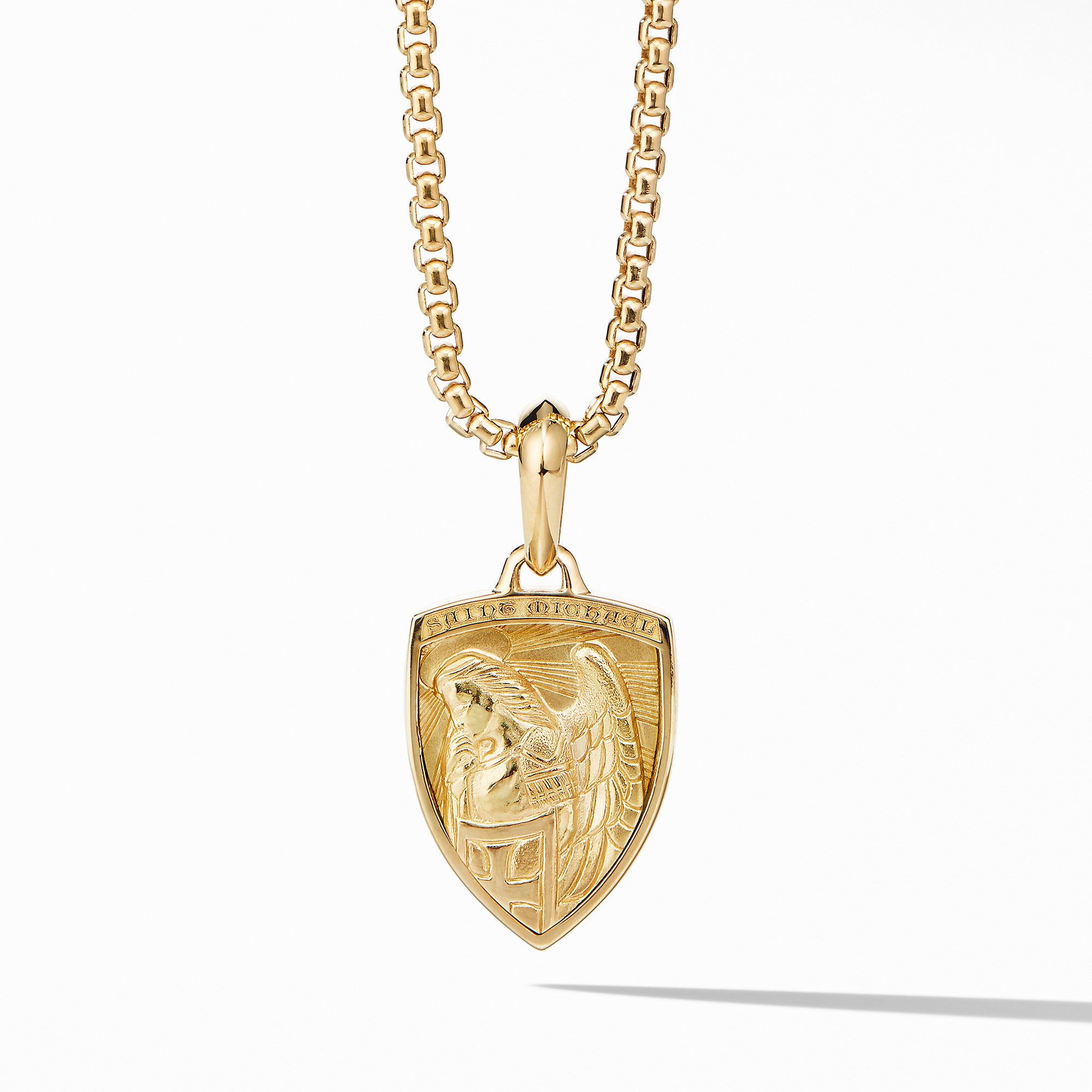 St. Michael Amulet In 18k Yellow Gold, 26mm