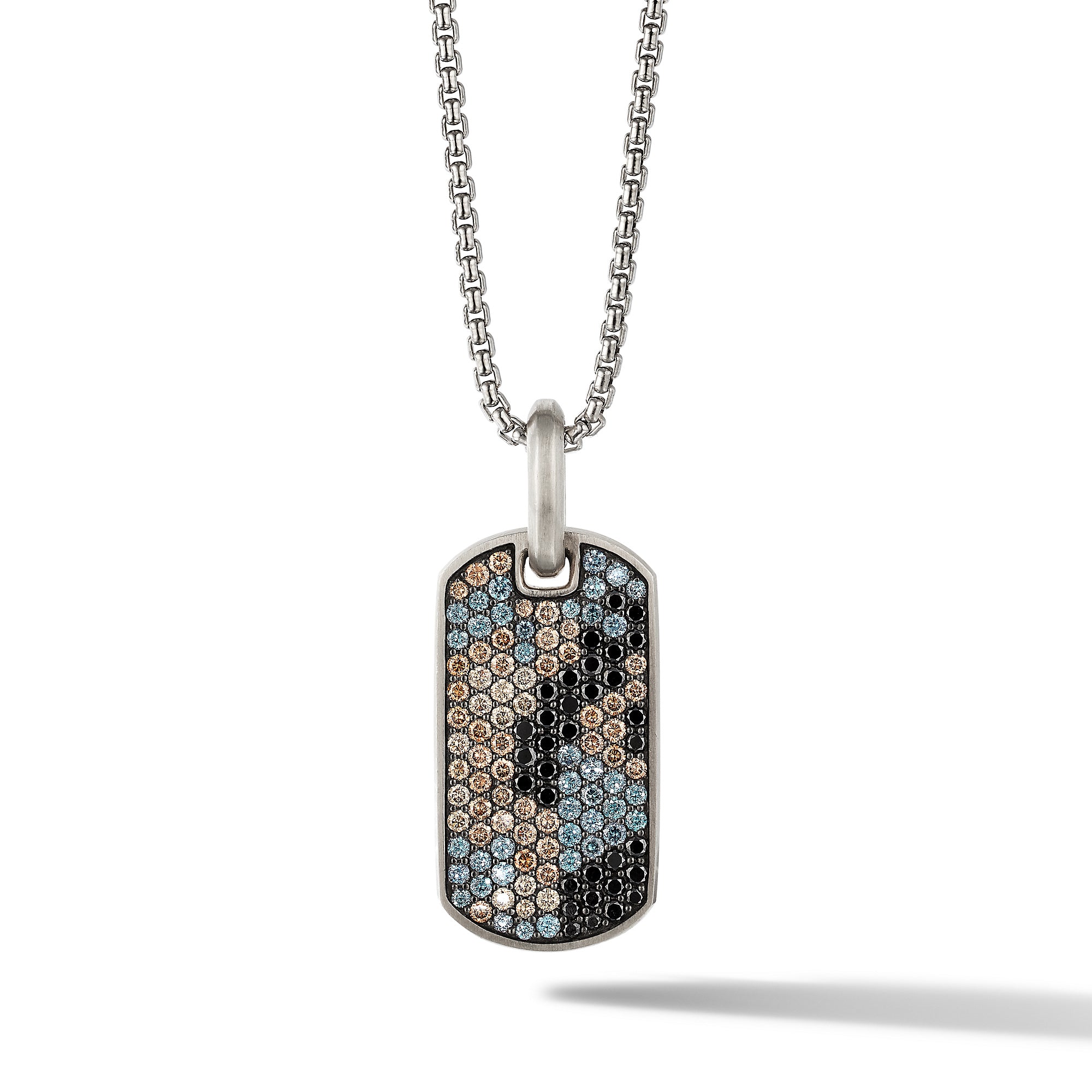 Chevron Tag In Sterling Silver, 27mm