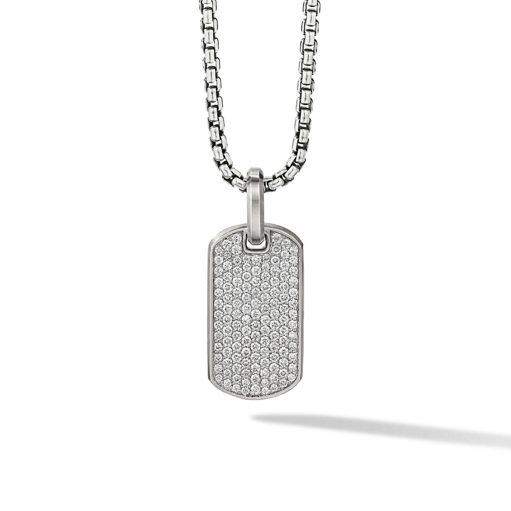 Chevron Tag In Sterling Silver, 27mm