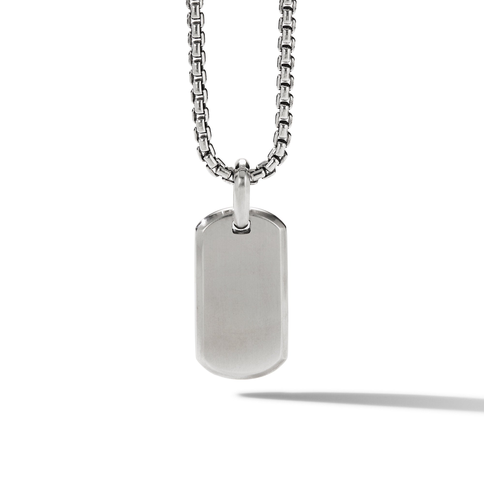 Chevron Tag In Sterling Silver, 27mm