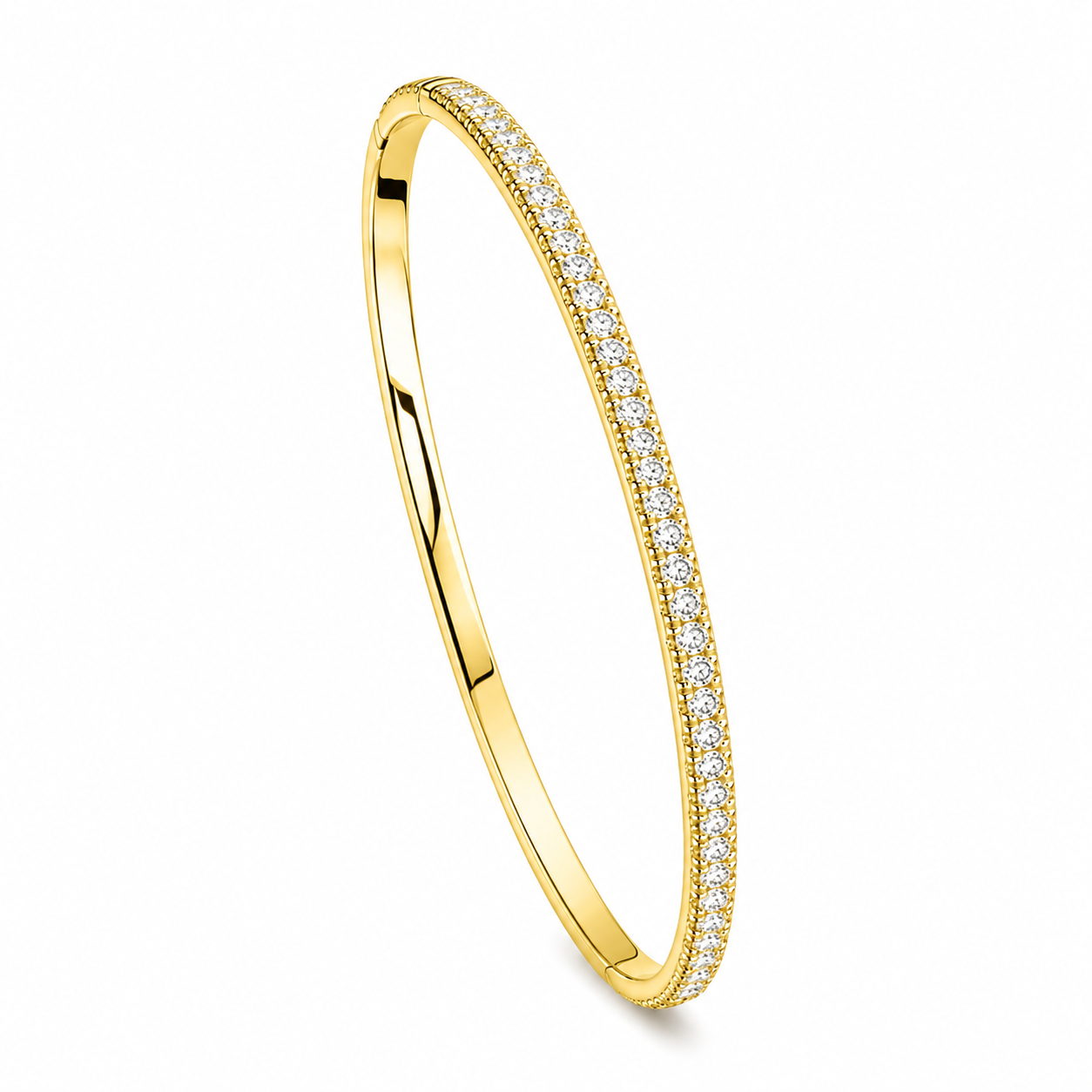 Brown &amp; Co. 18k Yellow Gold 1.45ct Round Diamond Bangle