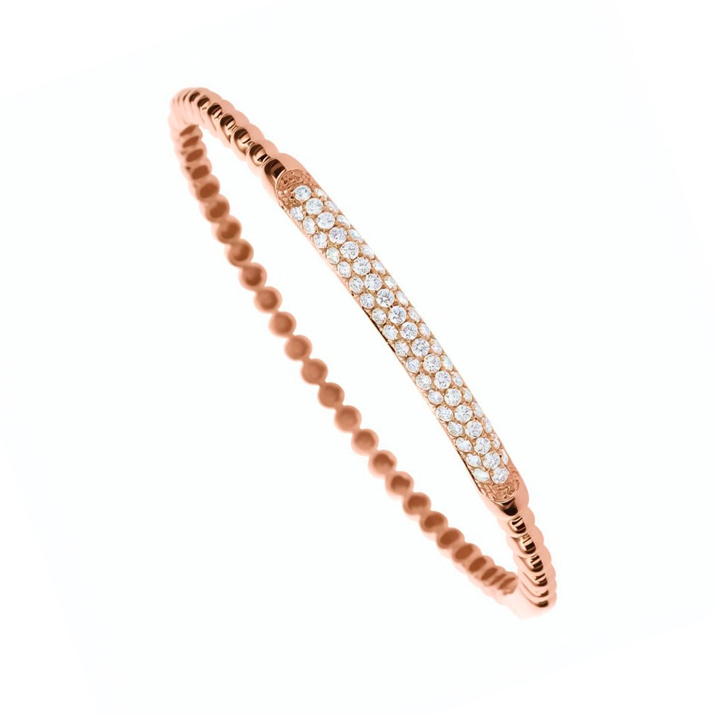 Brown &amp; Co. 18k Rose Gold Pave Diamond Bangle