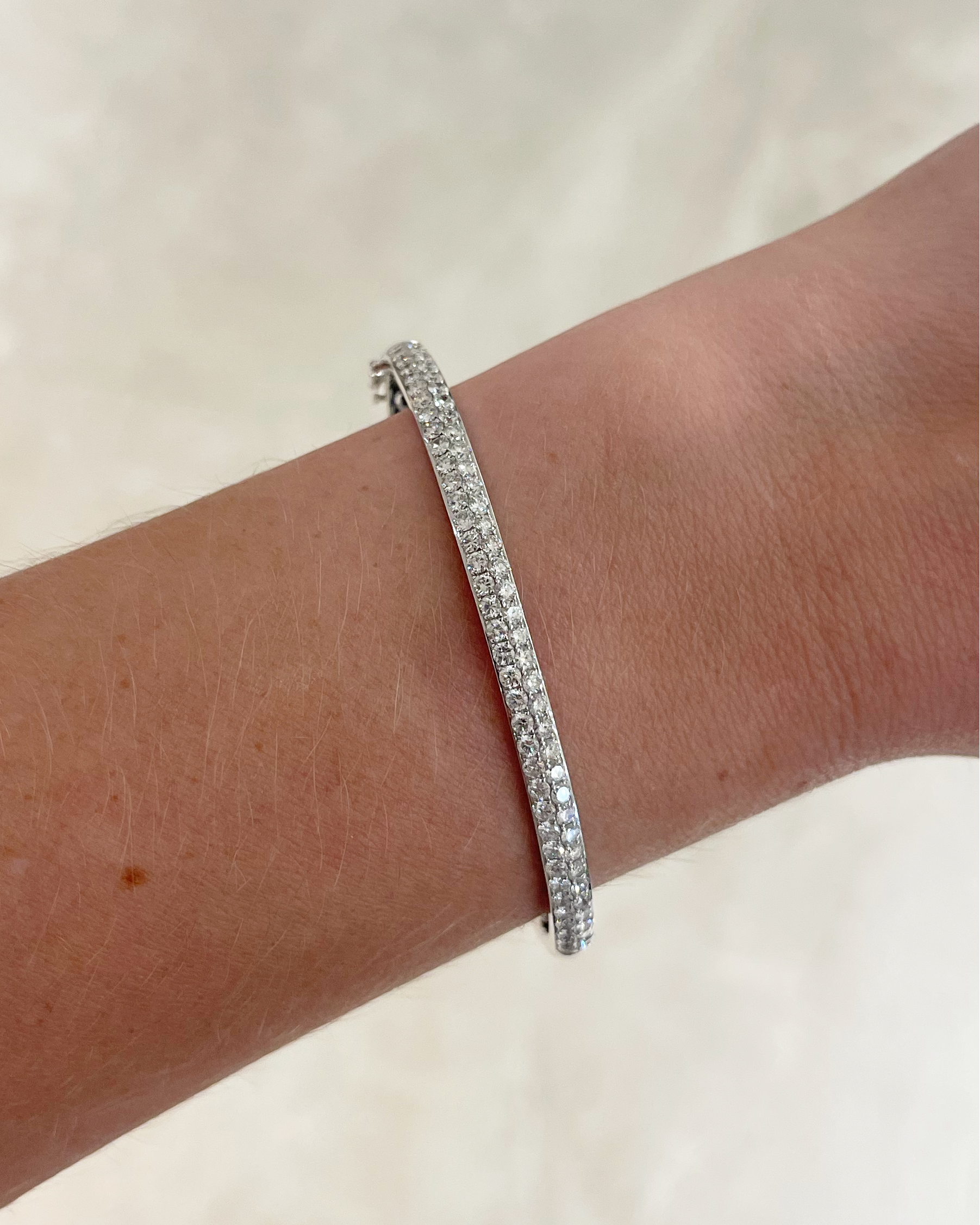 Double Line Diamond Bangle, 2.30ctw