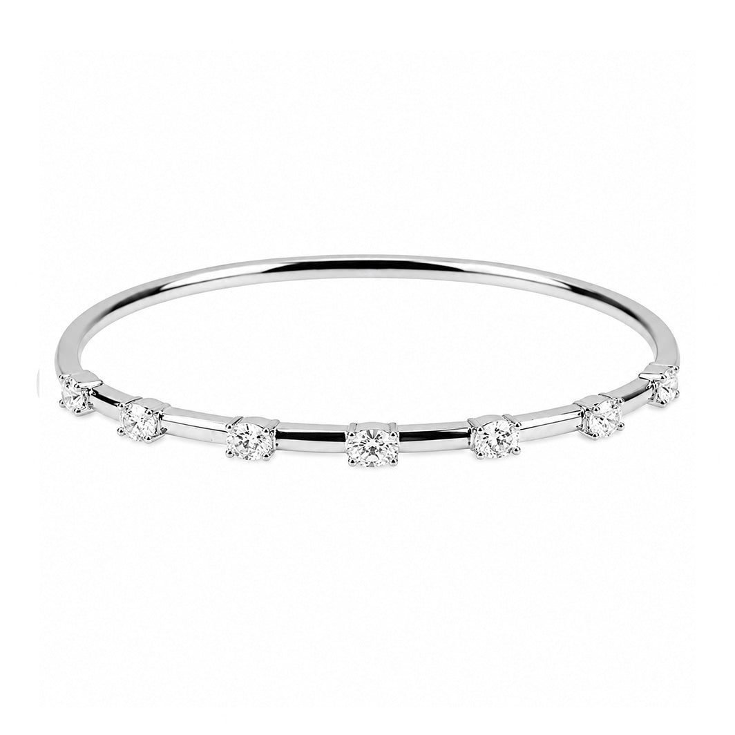Brown &amp; Co. 18k White Gold 2.20ct Oval Diamond Bangle