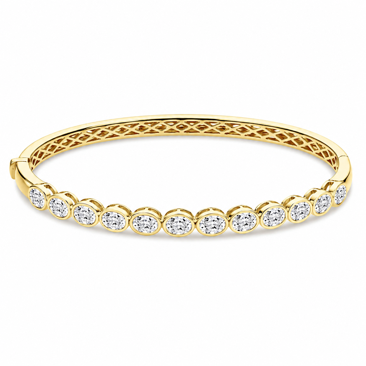 Brown &amp; Co. 18k Yellow Gold Oval Diamond Bangle