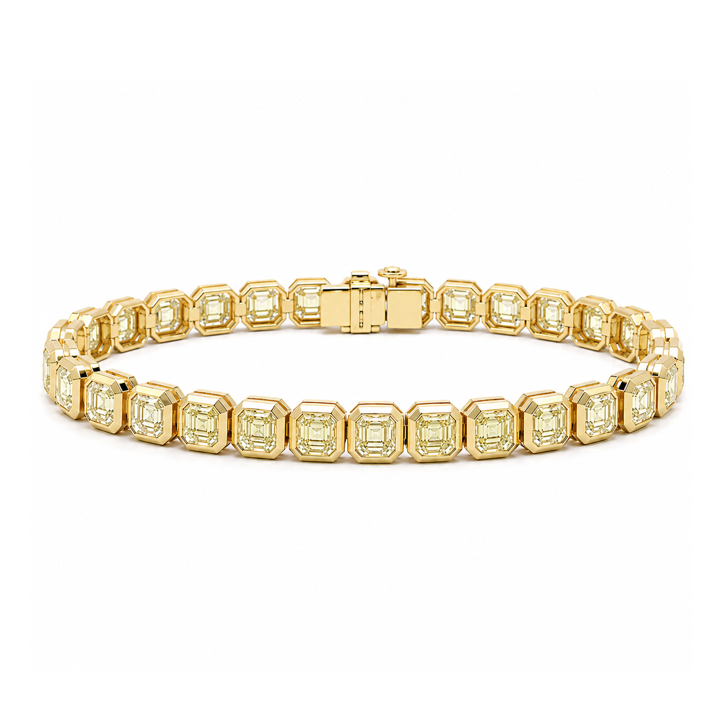 18k Yellow Gold Bezel-Set Fancy Yellow Diamond Bracelet