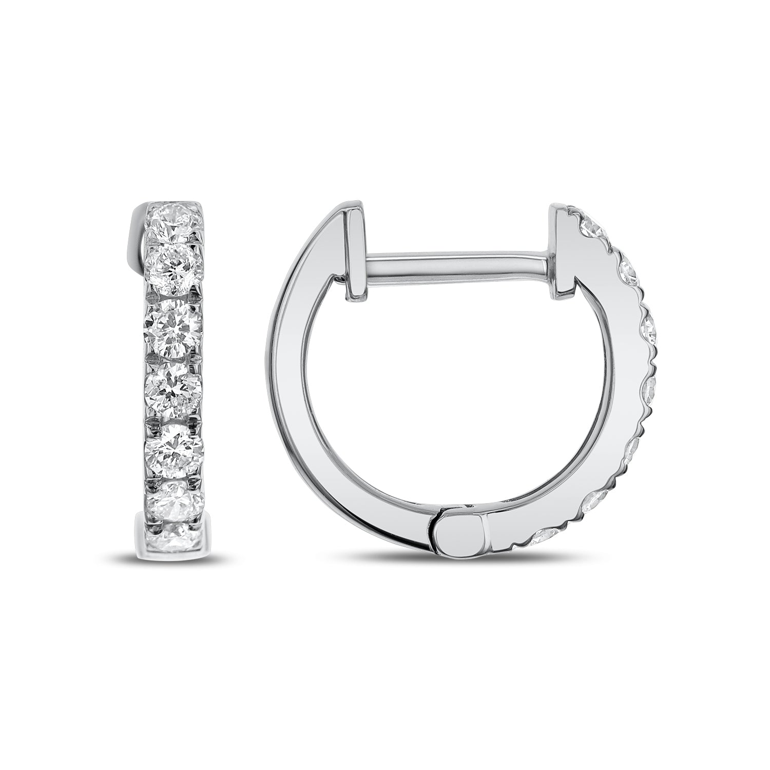 Brown &amp; Co. 18k White Gold Diamond Hoop Earrings