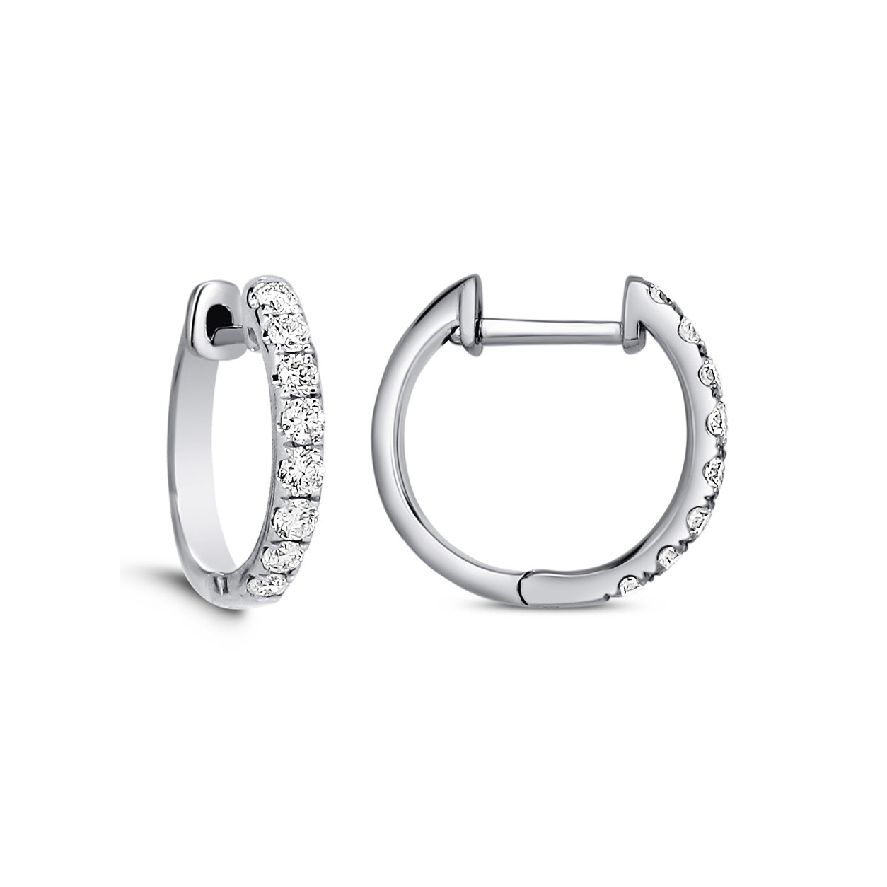 Brown &amp; Co. 18k White Gold 0.42ct Diamond Hoop Earrings