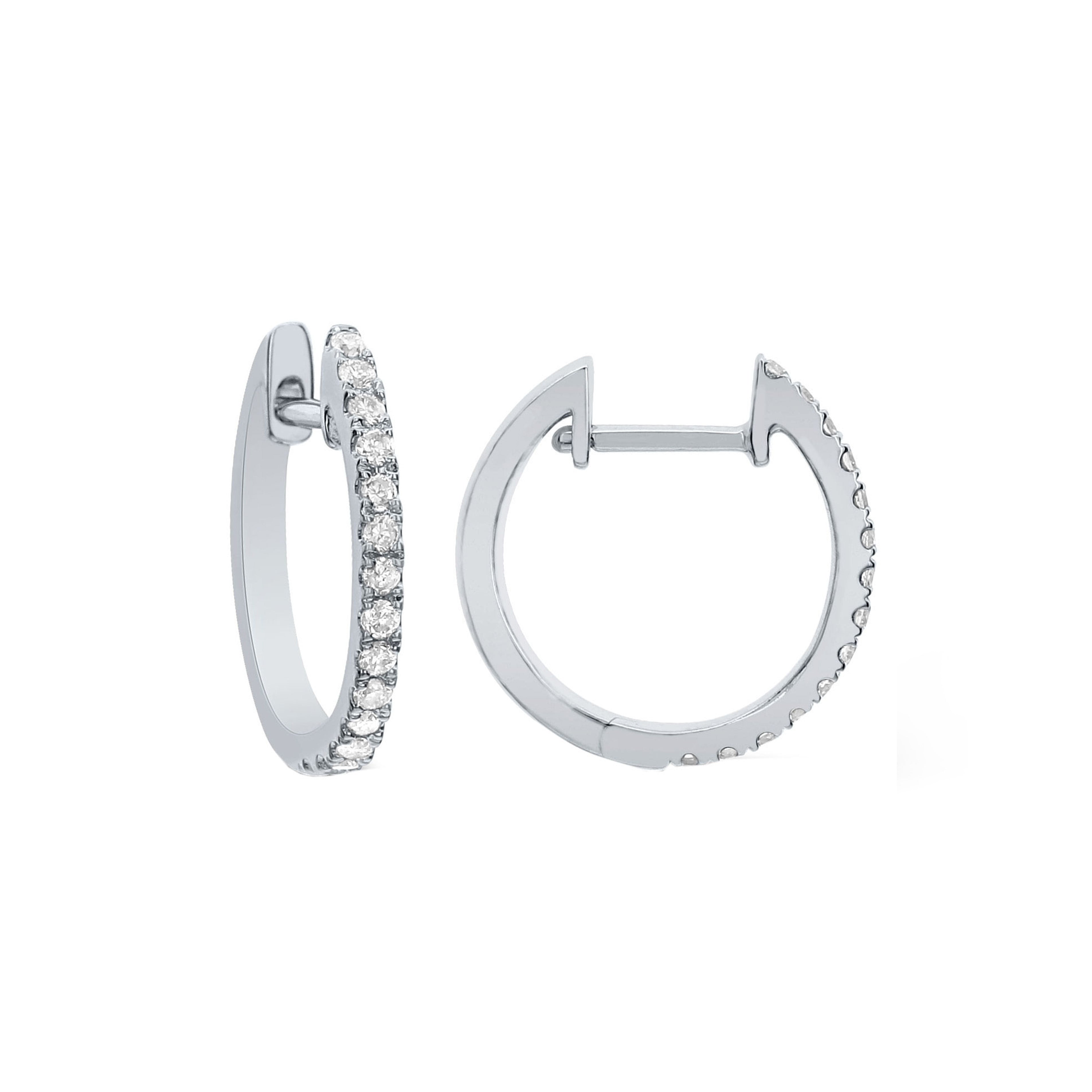 Brown &amp; Co. 18k White Gold 0.25ct Diamond Hoop Earrings