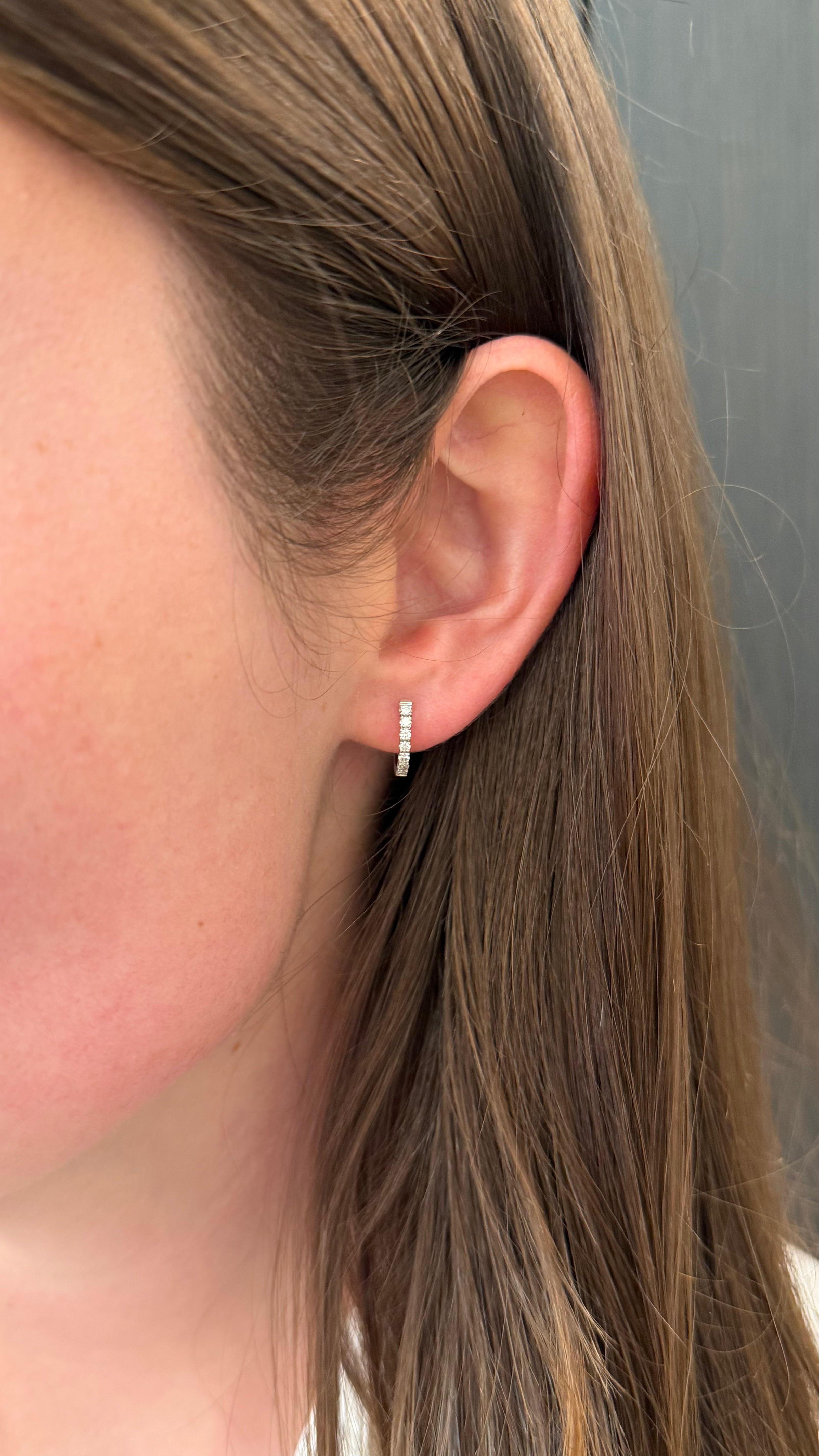 Brown &amp; Co. 18k White Gold Diamond Hoop Earrings