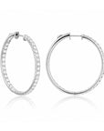 Brown & Co. 18k White Gold 3.25ct Diamond Hoop Earrings